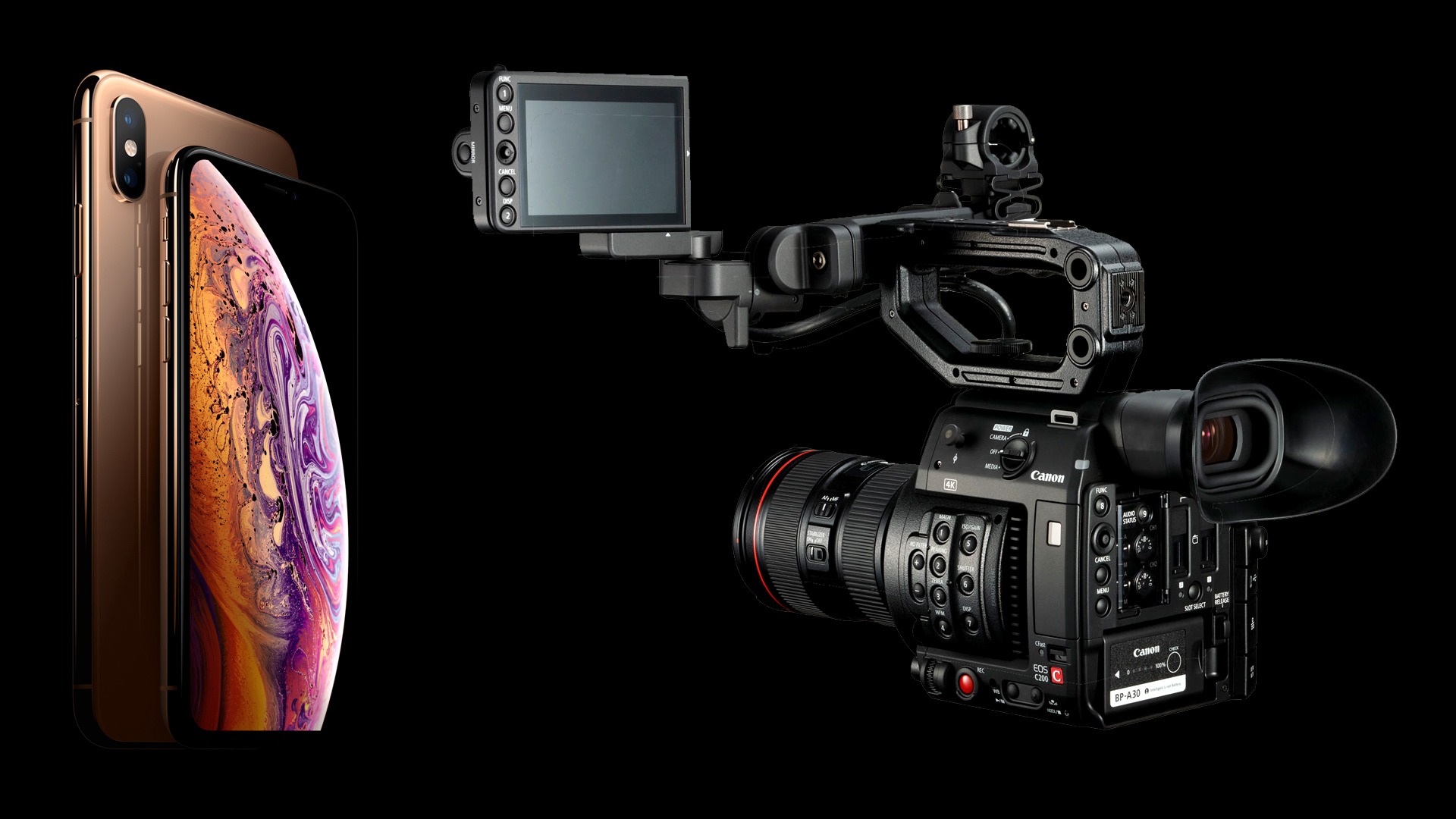ویدئویی جالب از مقایسه دوربین سینمایی Canon C200 و آیفون XS مکس
