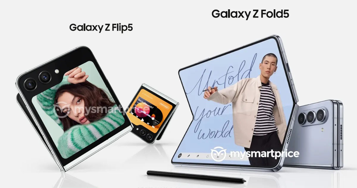 رندرهای Galaxy Z Flip 5 و Galaxy Z Fold 5 فاش شد
