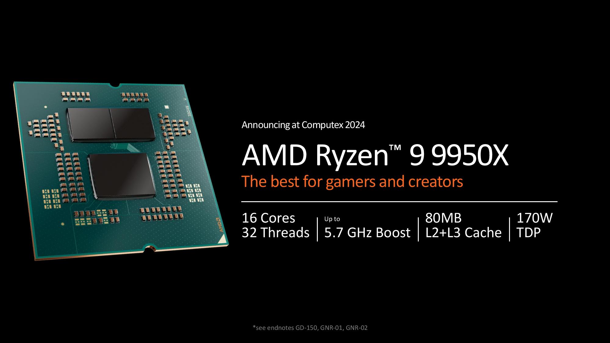 مشخصات پردازنده Ryzen 9 9950X