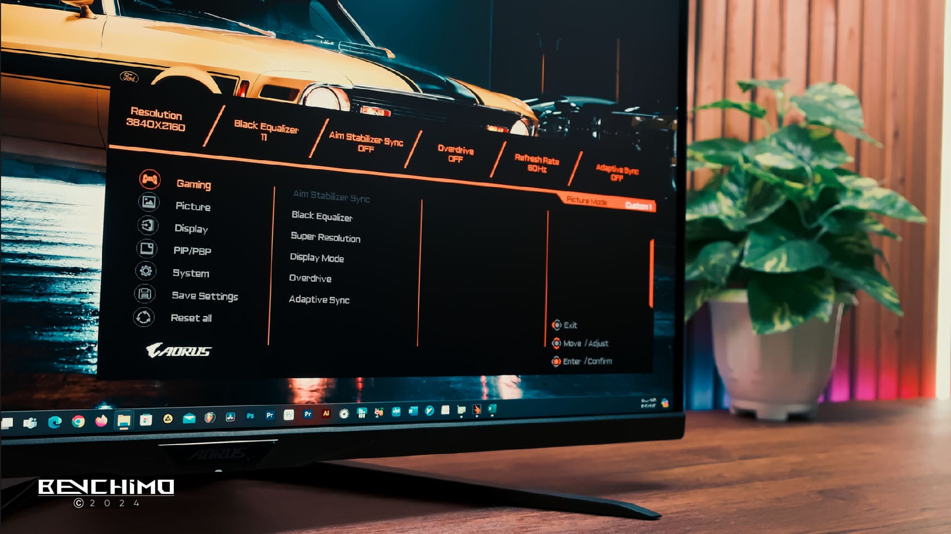 OSD مانیتور گیگابایت Aorus FI32U