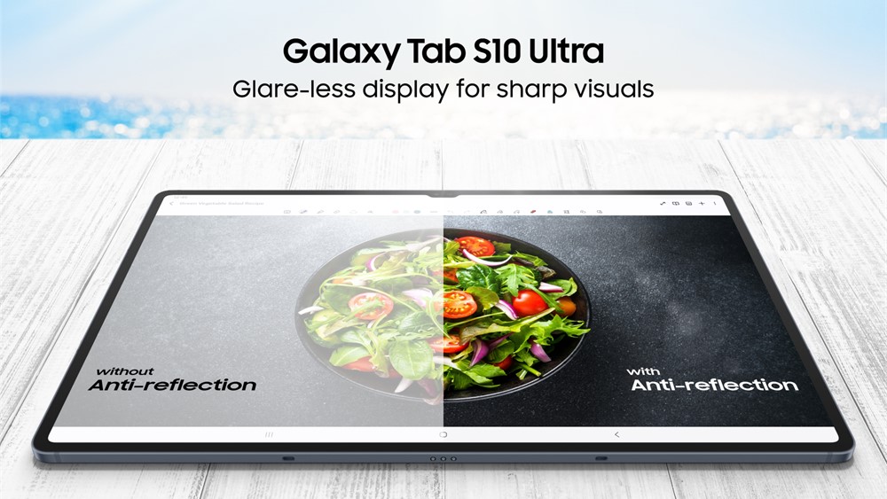 فناوری ضد‌بازتاب (anti-reflective) پیشرفته در سری Galaxy Tab S10 