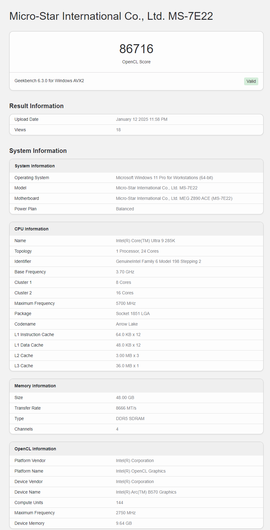 کارت گرافیک Arc B570 اینتل در Geekbench تست شد : 12 درصد ضعیف‌تر از Arc B580