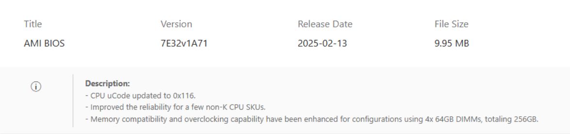 شرکت MSI میکروکد جدید 0x116 اینتل را برای مادربردهای سازگار منتشر کرد !