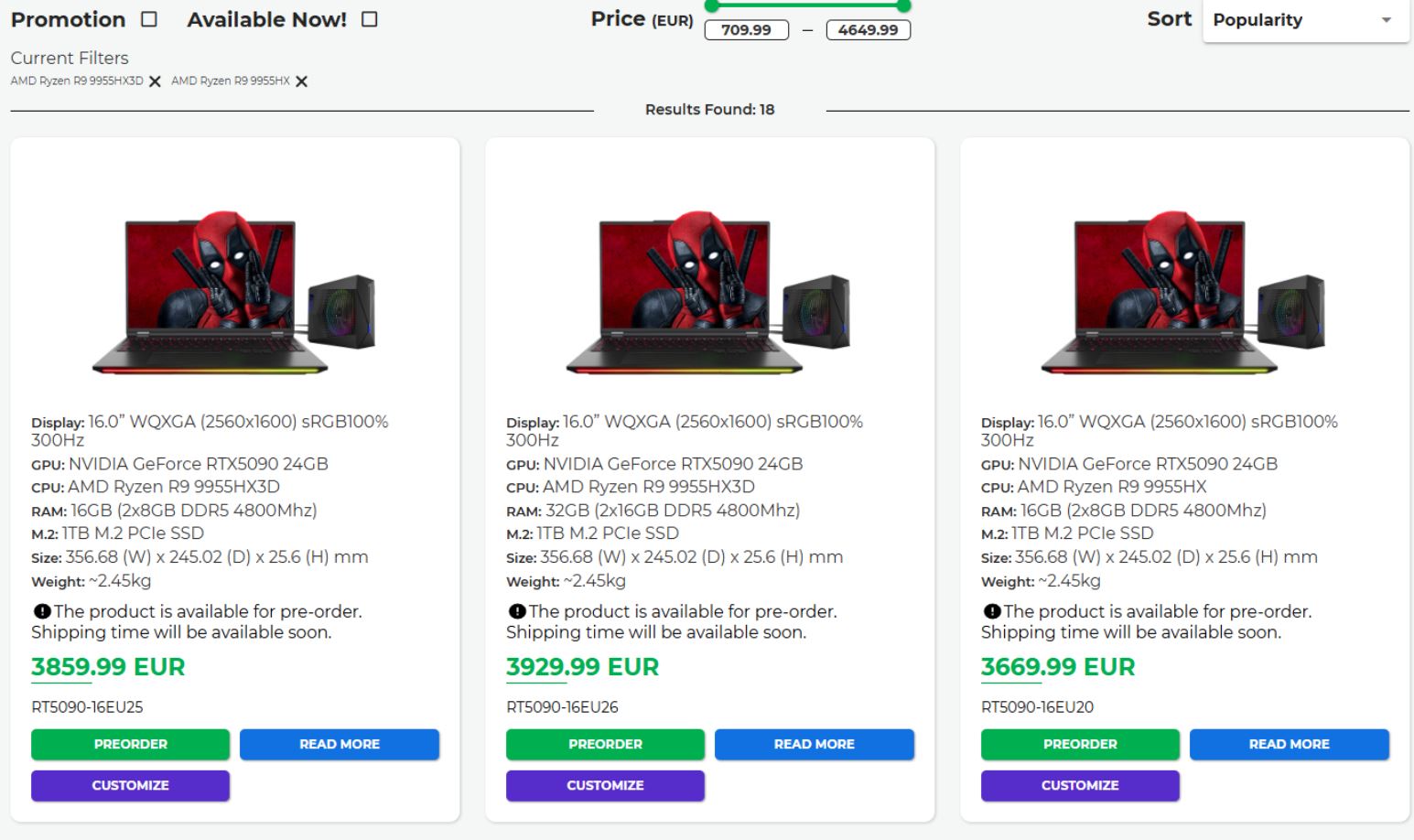 لپ‌تاپ‌های سفارشی همراه با پردازنده‌های سری Fire Range شرکت AMD و کارت‌گرافیک‌های سری Blackwell انویدیا به زودی عرضه می‌شوند