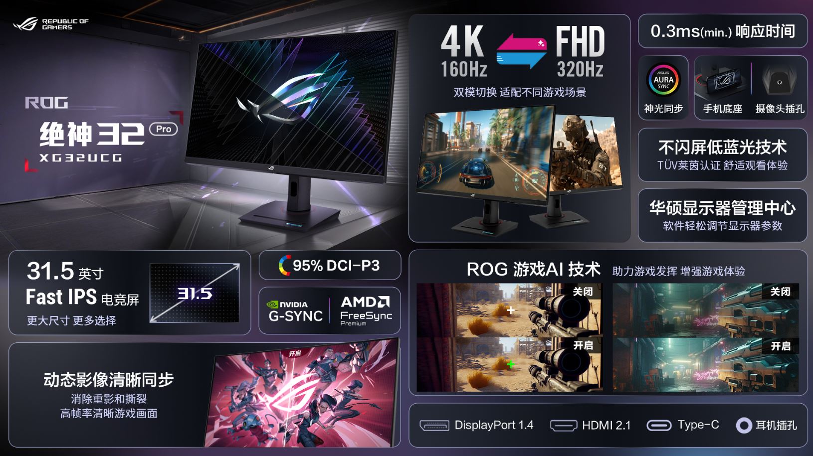 ایسوس مانیتورهای گیمینگ ROG XG248Q5G-P و ROG XG32UCG را معرفی کرد