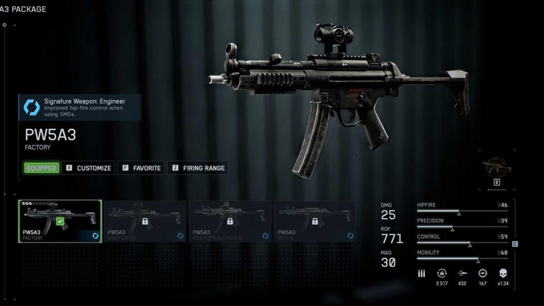 PW5A3 SMG در بازی Battlefield 6