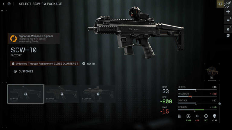 SCW-10 SMG در بازی Battlefield 6