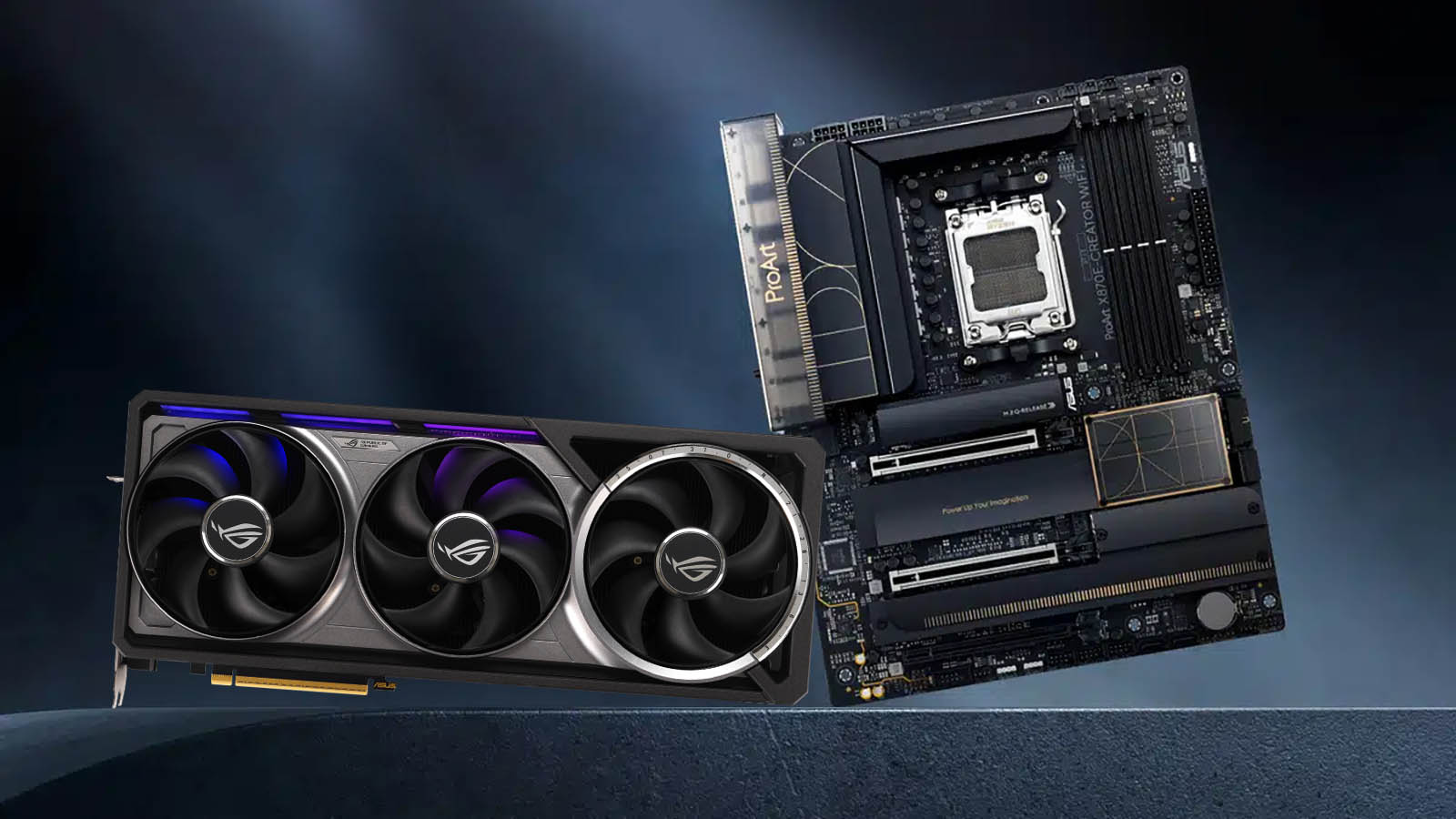 نصب عمودی RTX 5090 ROG Astral باعث تغییر رنگ مادربرد ProArt X870E شده است؟