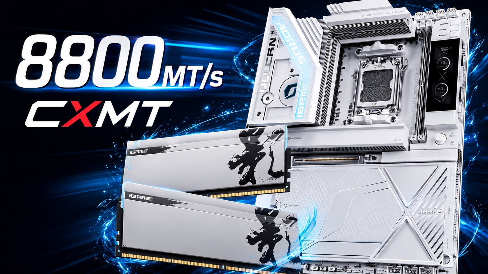 رم DDR5 ساخت CXMT روی مادربرد iGame X870E Vulcan W OC به سرعت 8800 MT/s رسید