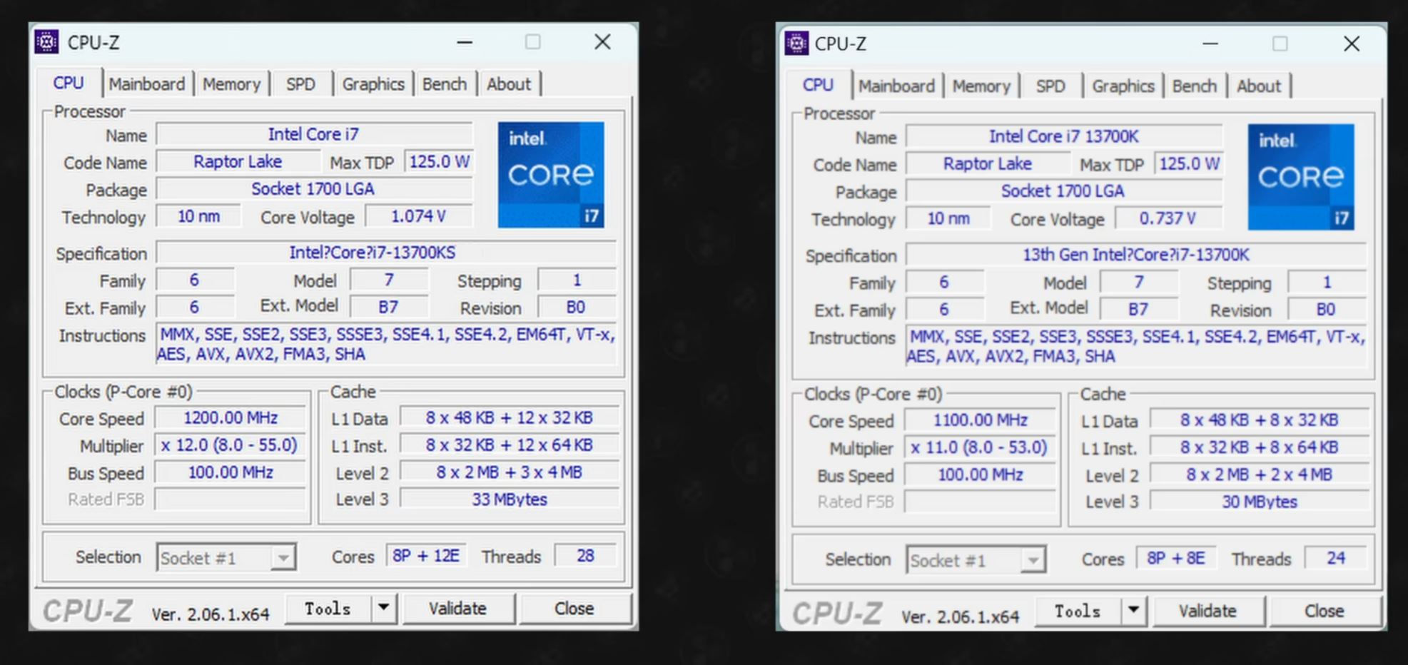 پردازنده Core i7-14700K در مقابل Core i7-13700K